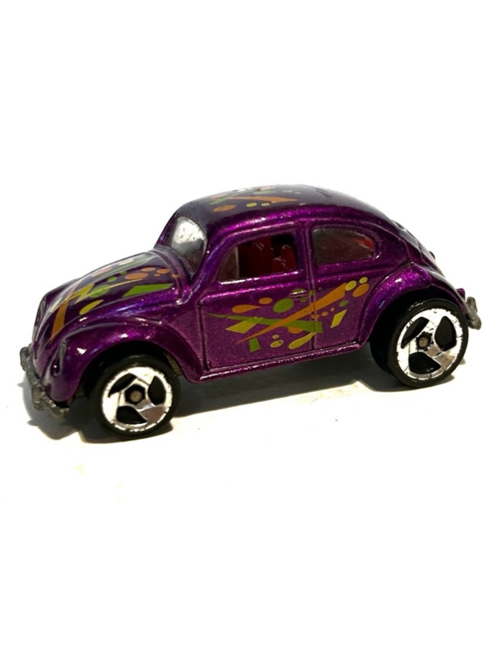 Vintage 1988 Hot Wheels Metallic Purple VW Beetle Bug Diecast Toy Car Mattel Fun